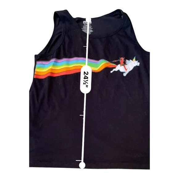 ✌🏽Host Pick ✌🏽Marvel DeadPool Black Tank Top with Rainbow Design - Picture 10 of 10